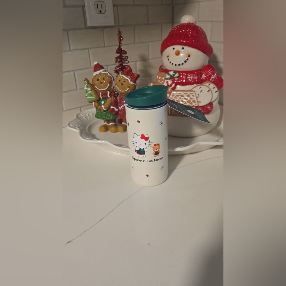 Starbucks Teal and White Character Travel Mug